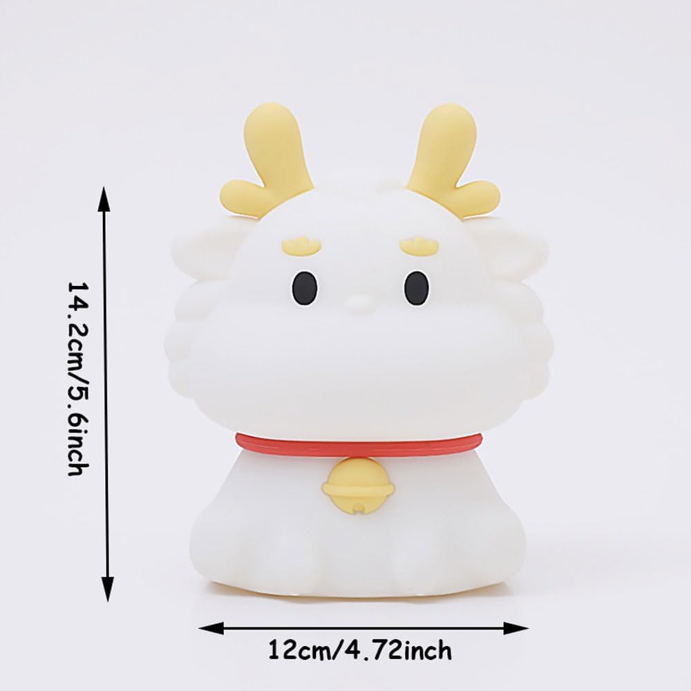 Night Light for Kids, 7 Color Changing BPA-Free Silicone Lamp with Touch Control, Eye Protection, Rechargeable Battery, Soft & Safe Nursery Lamp for Boys & Girls (Dragon)
