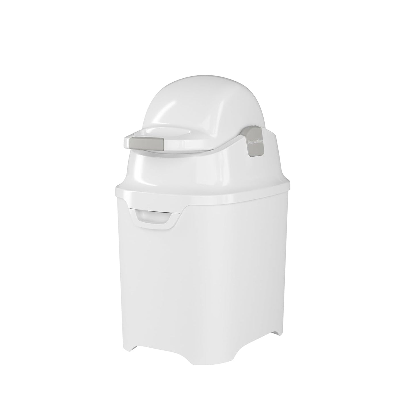 Foundations Mini Diaper Pail with Airtight Lid - Durable & Odorless Diaper Disposal, Large Capacity, Holds up to 30 Newborn Diapers, Refill with Any Bags - White