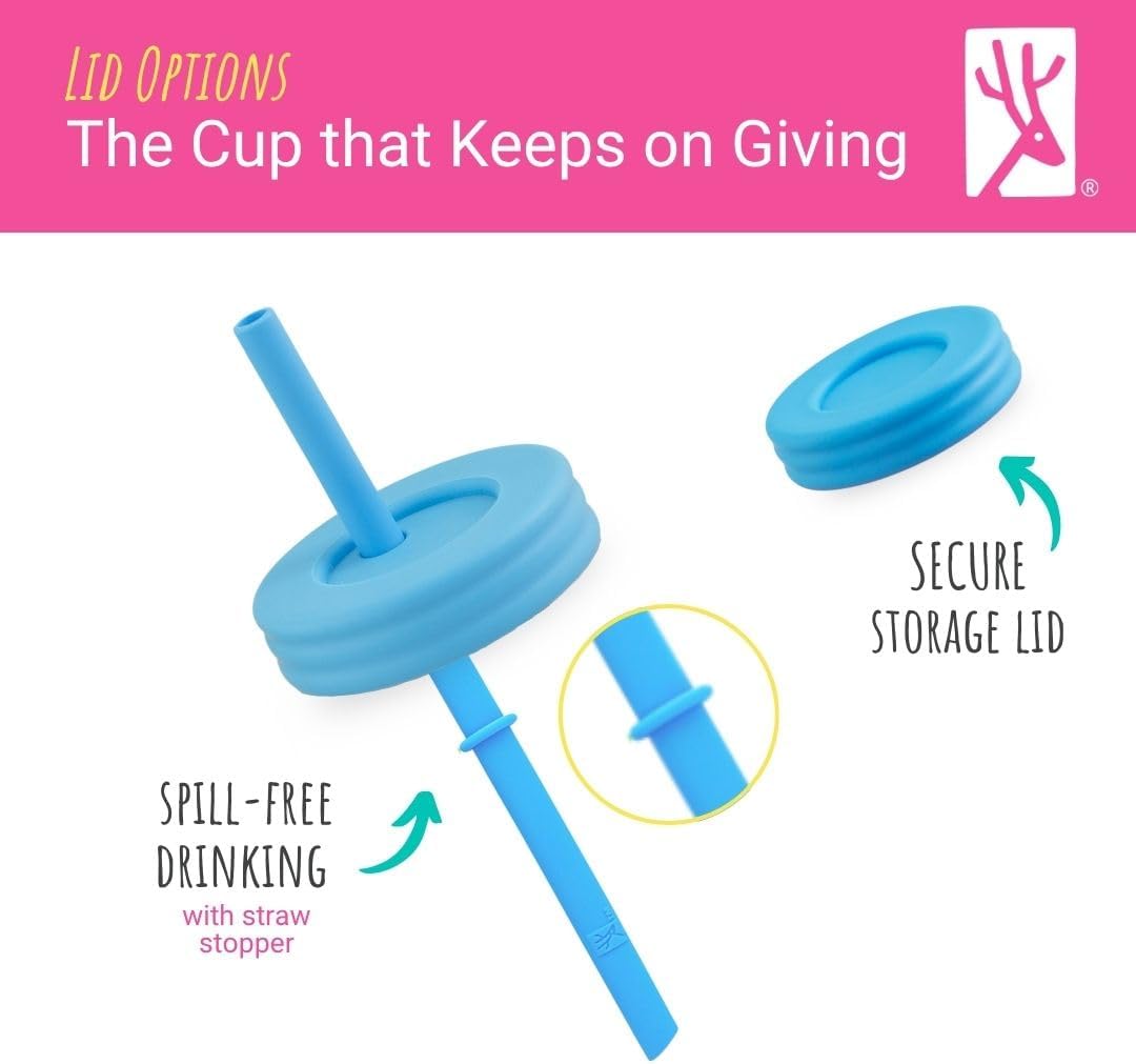 Elk and Friends 14oz Stainless Steel Kids + Toddler Drinking Cups | The Original Mason Jars with Lids + Sleeves + Straws | Smoothie Cups | Spill Resistant | Dishwasher Safe | 4 Pack