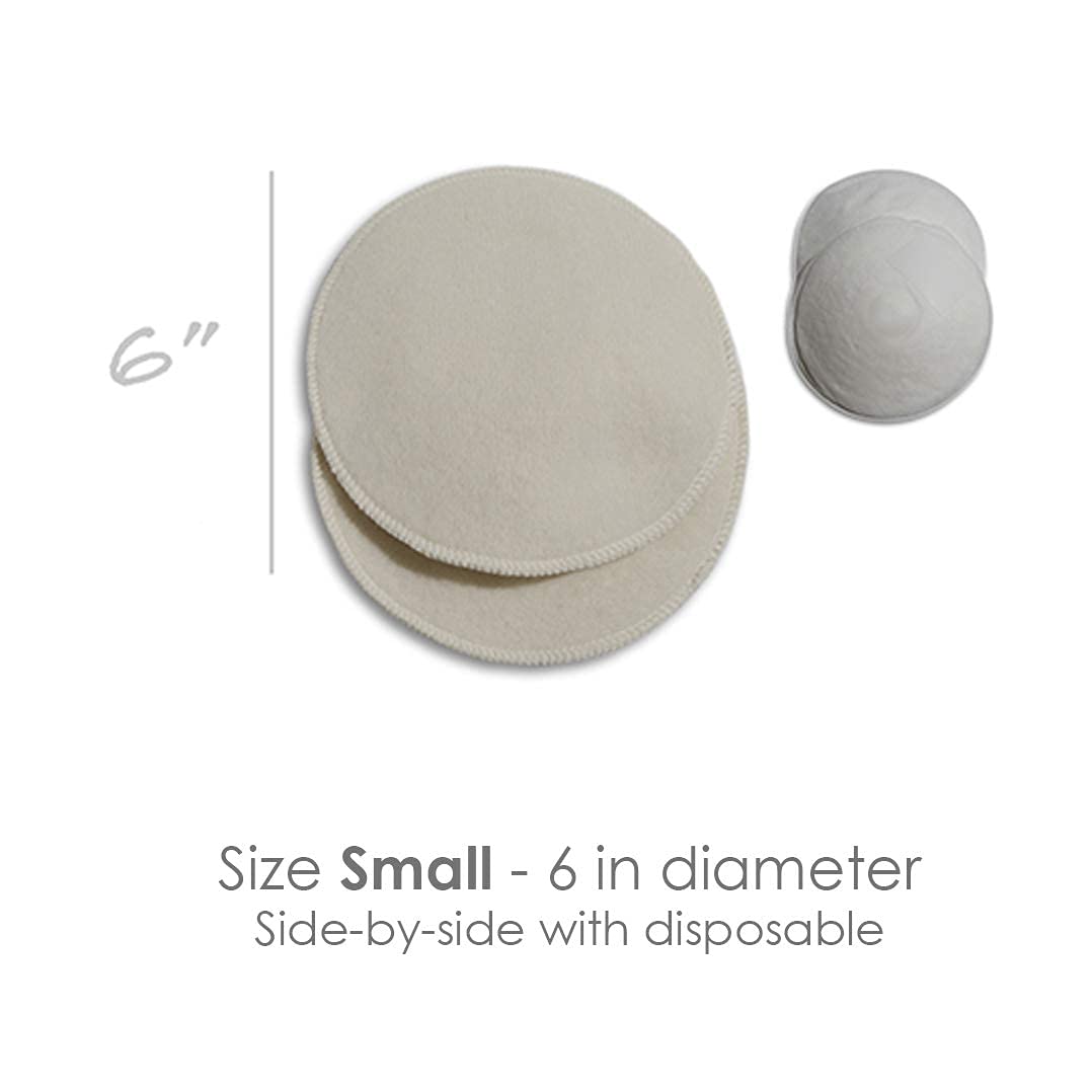 Soothingly Soft Merino Wool Nursing Pads, Style Softline, Extra Thickness, 6 in. Diameter (Small)