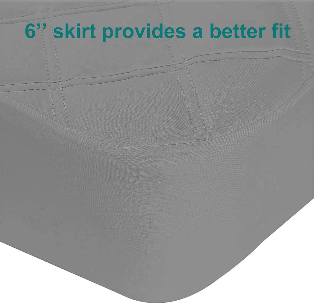 Yoofoss Waterproof Crib Mattress Protector, Quilted Fitted Crib Mattress Pad, Ultra Soft Breathable Toddler Mattress Protector Baby Crib Mattress Cover Breathable and Hypoallergenic (28''x52'')