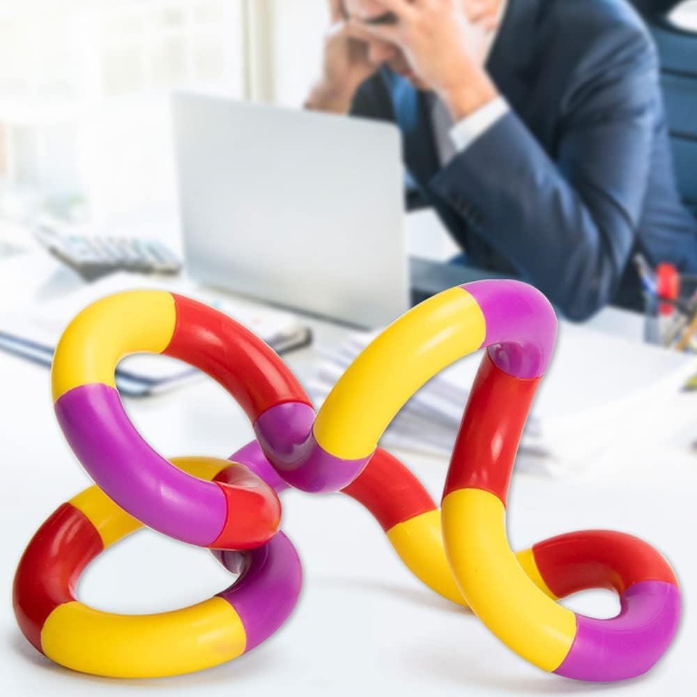 24PCS Quiet Fidget Toys Sensory Fidget Toys for Unique Fidget Experience, Multicolor Twisty Fidget Toys for Relaxation, Brain Imagination Tools, Relax Therapy Educational Toy for Adults,Boys,Girls