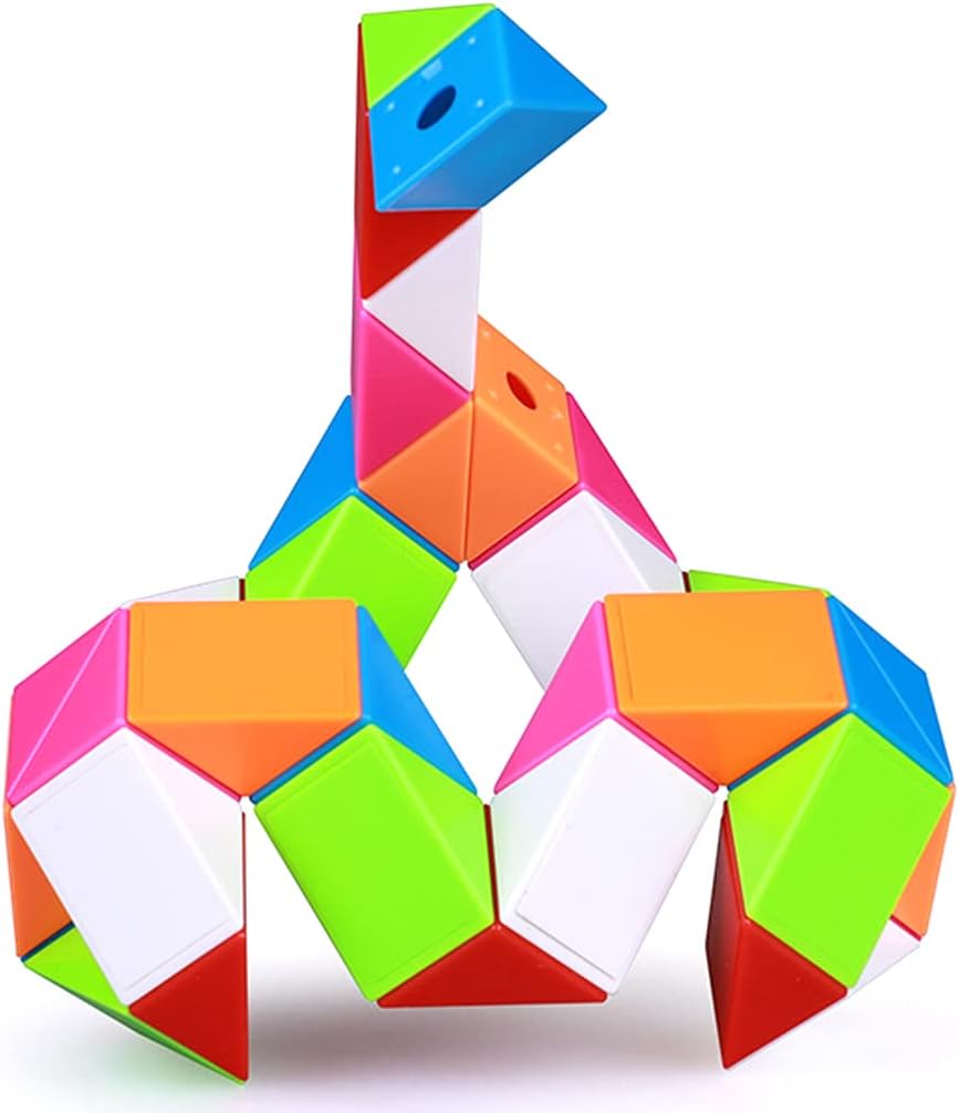Fidget Magic Snake Cube Puzzles Twist Ruler Speed Cubes Brain Teaser Game Toys for Kids (36 Block 1PACK)