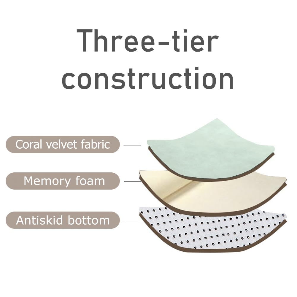 Loartee Coral Velvet Crawling Rug (6'7"x7'10", Light Green) for Toddler Children Play Area Rug Yoga Mat Exercise Pad Carpet