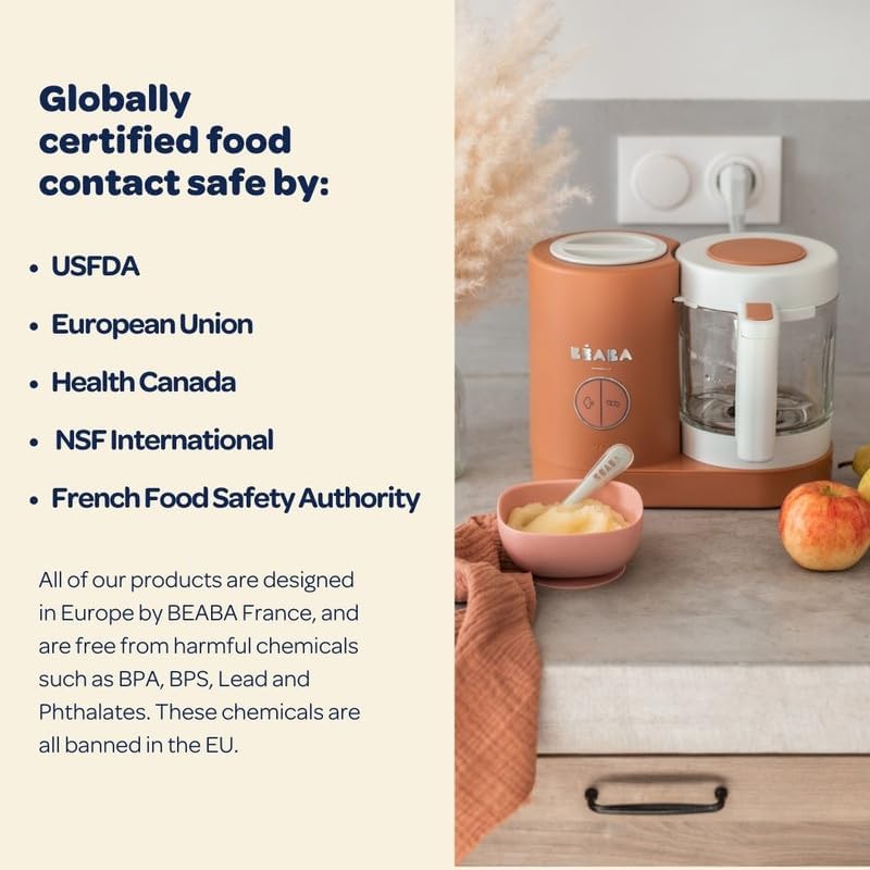 BEABA Babycook Neo Baby Food Maker | Non-Toxic Glass & Stainless Steel | Trusted by Celebrity Moms | Sustainable Baby Food Processor | Global Leader| 34 Servings in 20 Mins