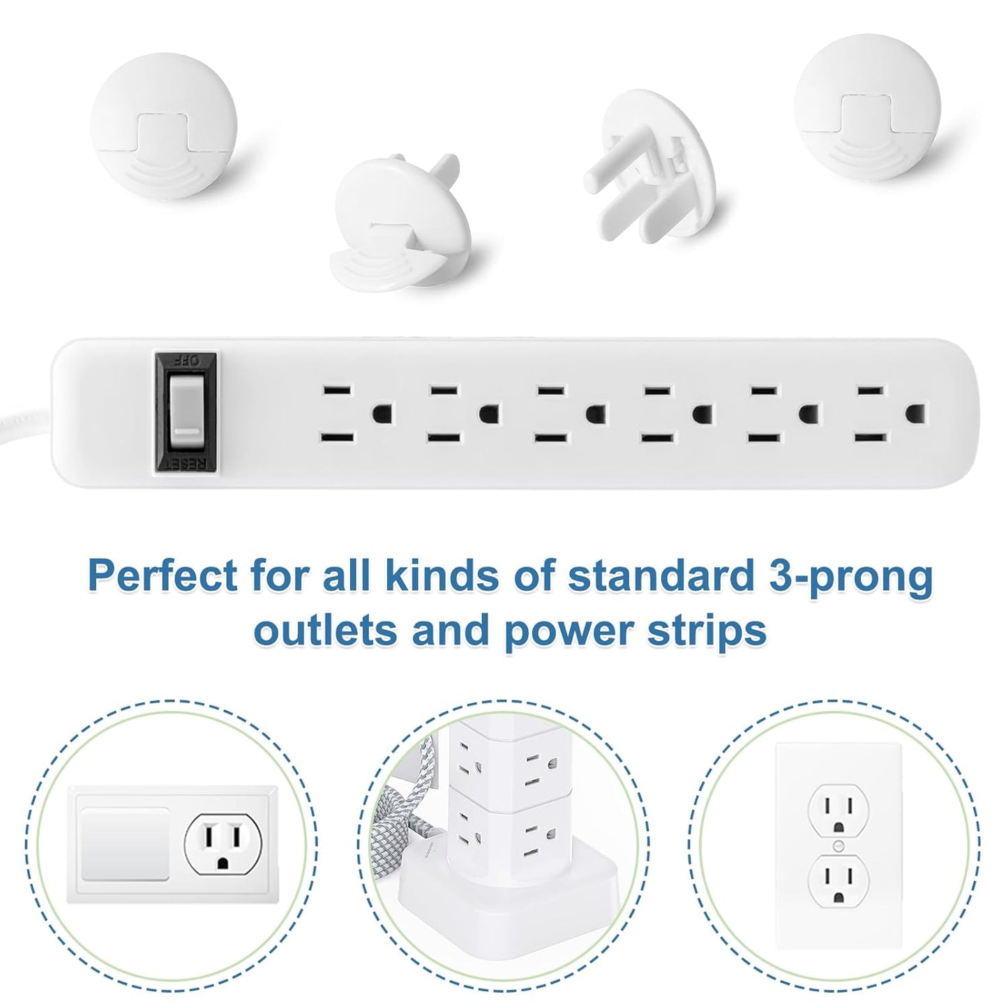 Outlet Covers Baby Proofing White - PRObebi 38 Pack Plug Covers for Electrical Outlets, Child Proof Socket Covers, Baby Safety Products for Home, Office, Easy Insatllation, Protect Babies