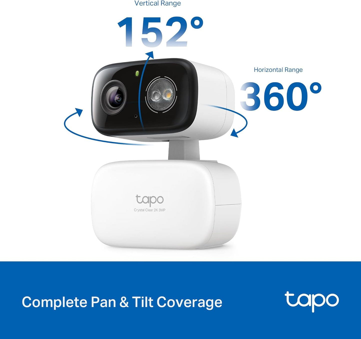 Tapo 2K 3MP Pan/Tilt Indoor/Outdoor Security Camera - Free Person/Baby Cry Detect & Motion Track, 360ยฐ Pan, Color Night Vision, SD/Cloud Storage, Works w/Alexa & Google Home HybridCam 360