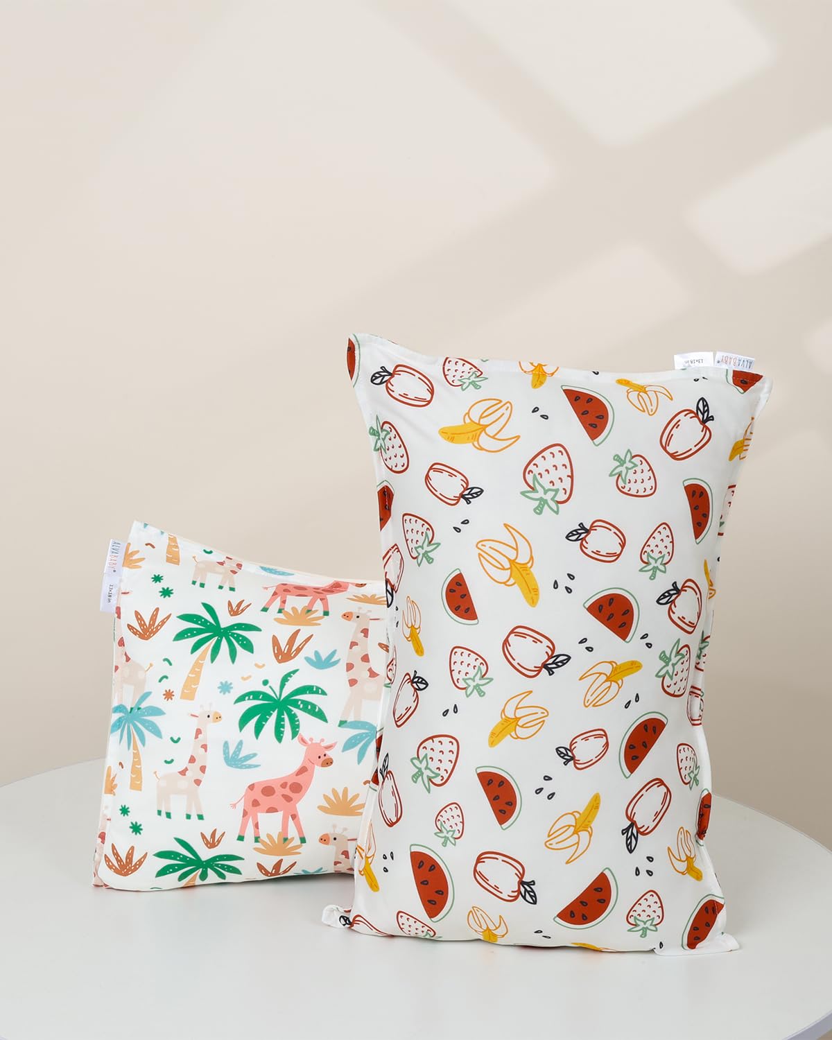 ALVABABY Toddler Pillowcases Stretchy Soft Kids Pillow Cover 2 Pack Fit 13"x 18" or 12"x16" Envelope for Girl Boy Sleepy Travel 2TPE29A