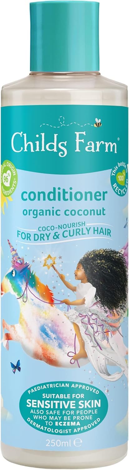 Childs Farm, Kids Coco-Nourish Leave in Conditioner, Organic Coconut ,Curly & Coily Hair, Conditions & Nourishes, Suitable for Dry, Sensitive & Eczema-Prone Skin & Scalp, 4.2 Fl Oz