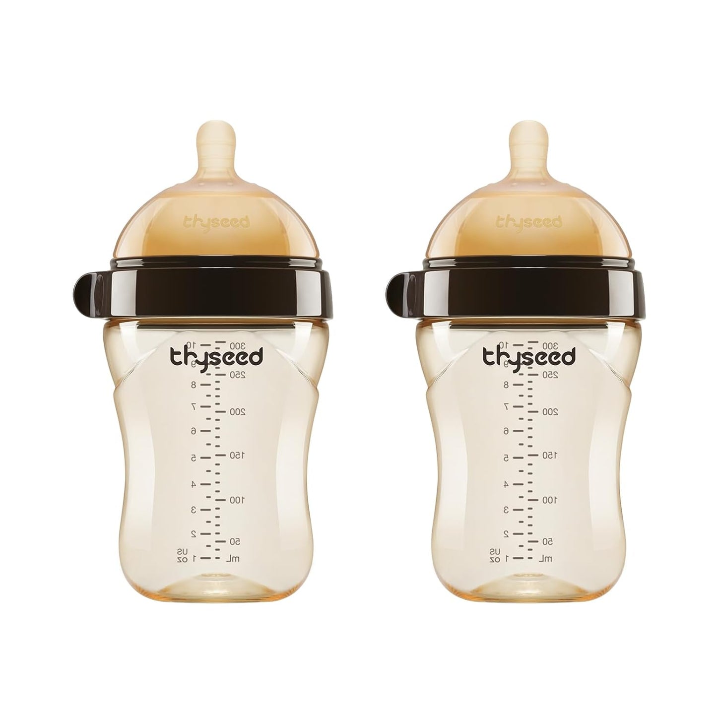 PPSU Natural Breast-Like Bottle with Nipple(0-3 Months),10oz,2pack