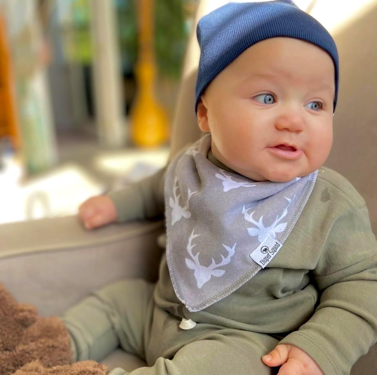 DiaperSquad's Baby Bibs for Drooling and Teething, Bibs for Boys, Baby Girl - Solid Cotton Baby Drool Bibs