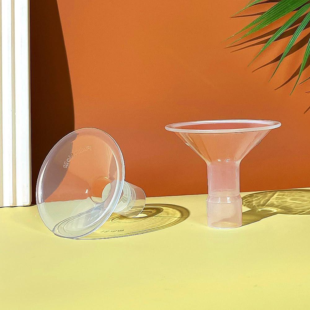 PumpMom 21mm Breastshields for Medela Breast Pump Parts, Compatible with Medela Accessories, Not Original PersonalFit Flex Breast Shield Pump Parts, 2pcs (21mm)