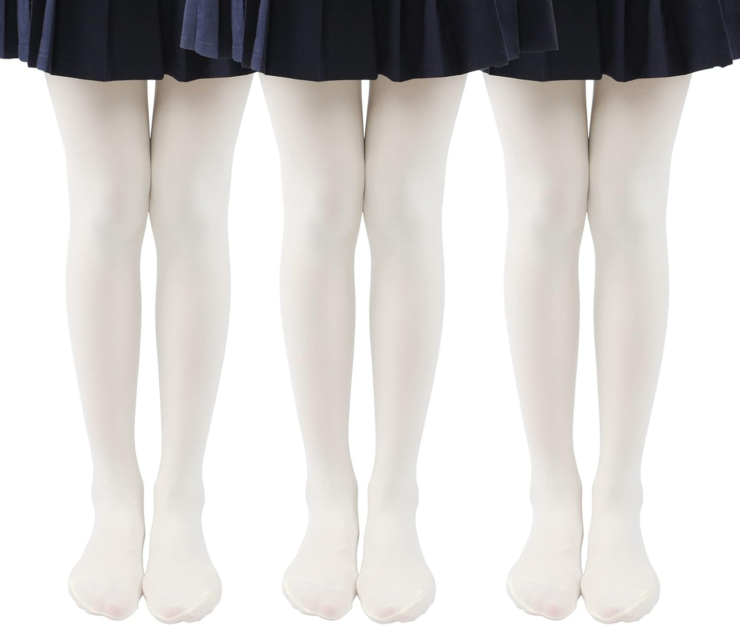 EVERSWE 3 Pairs Pack Girls Microfiber Tights Multiple Colors