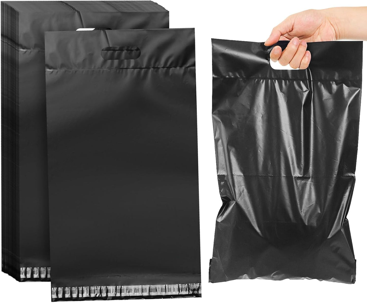 100 Pack Plastic Bags for Adult Diaper Disposal Handle Adult Diaper Disposal Self-Adhesive Strips to Seal in Odours Suitable for Elderly Nappy Care at Home and for Travel (White) (Black)