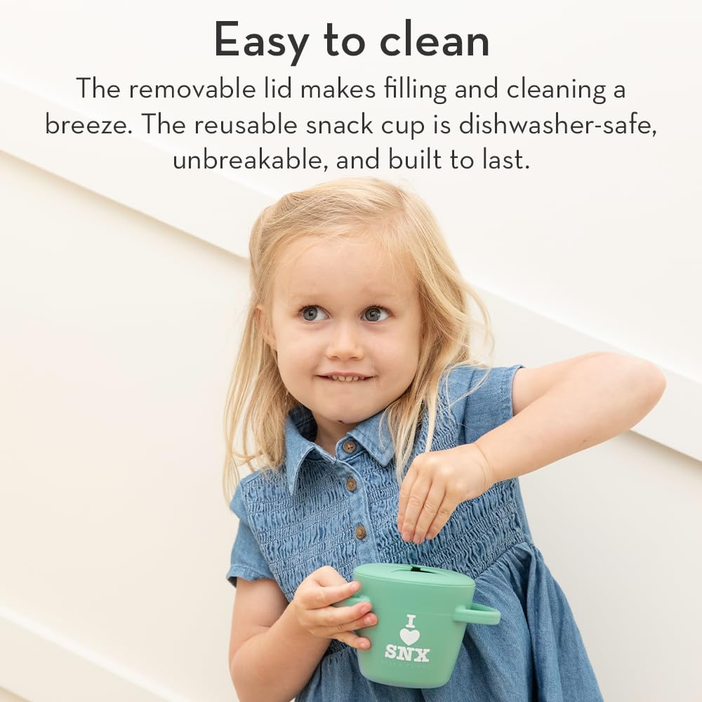 Snack Cups for Toddlers by Bella Tunno, Silicone Spill Proof Food Container with Lid, Babies & Kids 6-12 Months, Snack Super Fan