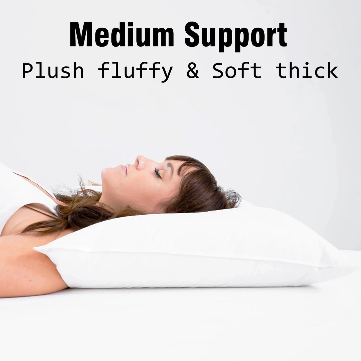 Hotel Collection Bed Pillows Standard Size Set of 4 Back Sleeper Pillow for Adults Stomach Kids Side Sleeping Medium Soft Plush Fluffy White 20x26 inches