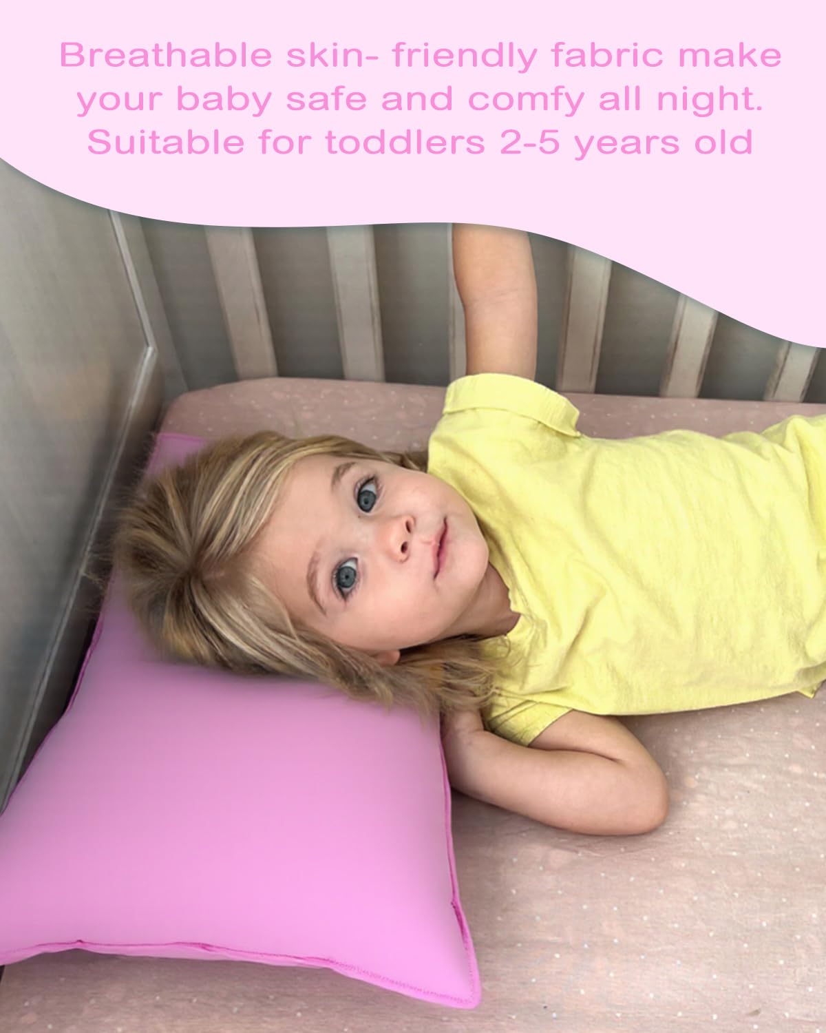 ALVABABY Toddler Pillowcases Stretchy Soft Kids Pillow Cover 2 Pack Fit 13"x 18" or 12"x16" Envelope for Girl Boy Sleepy Travel Pink 2TPN01A