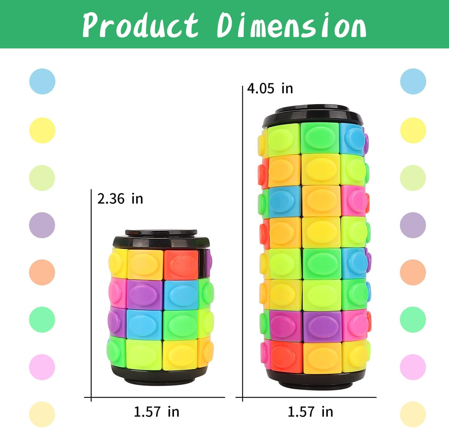 Rotate and Slide Puzzle, Finger Spinner Puzzle, Fidget Toys, Decompression Toy, 8 Colors,7 Layers, Educational Sensory Toy for Kids Adults (8 Colors X (4 Layers + 8 Layers))