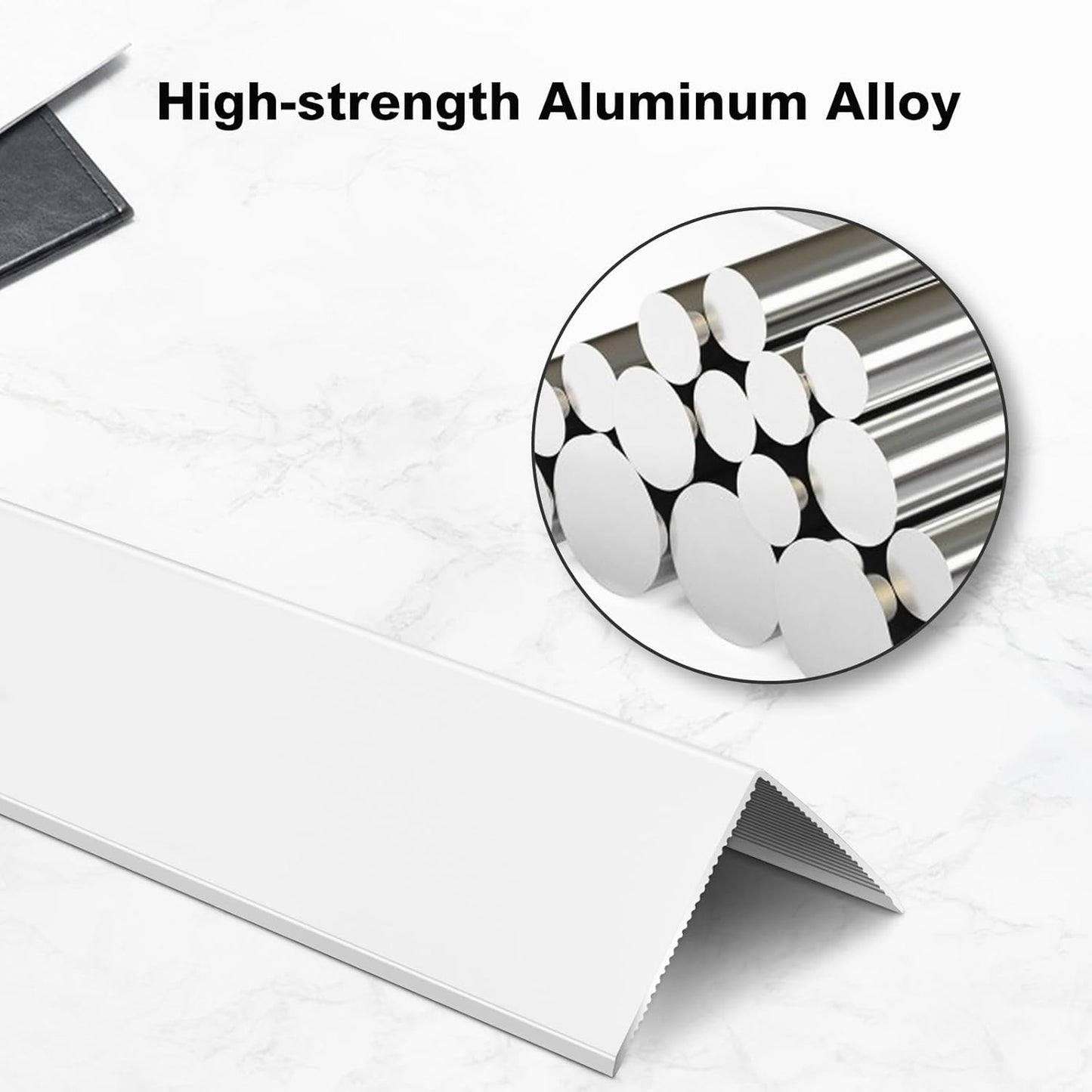 Aluminium Alloy Metal Corner Guards 10 Pcs Wall Corner Protector 1.6" x 1.6" x 48" Wall Corner Protection Decoration White Pack of 10 Corner Guards 20 Ga/1 mm Thickness