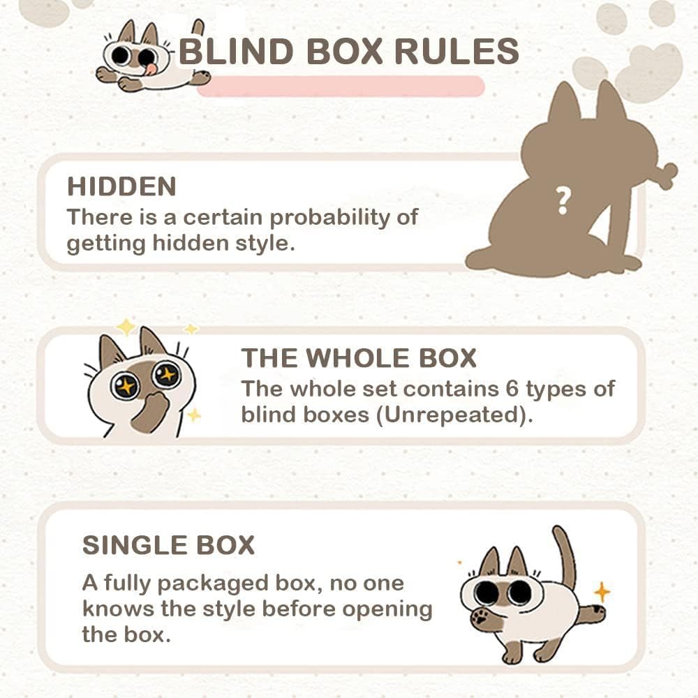 Nobeko Azuki Can Cat Daily Life Series1 Blind Box Siamese Cats Figures 1PC Random Art Cute Collectibles Birthday Gift