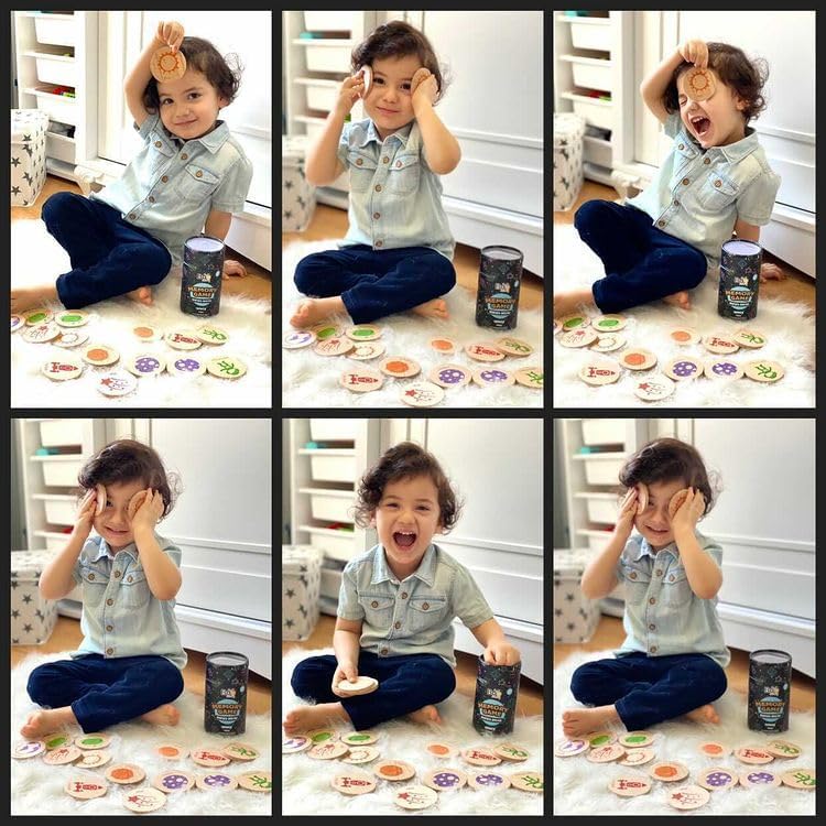 bee smart Wooden Memory Game - Matching Memory Game for Kids 3 and Up, 16Pcs | Educational Toy for Preschool Toddlers Board Games (Animals)