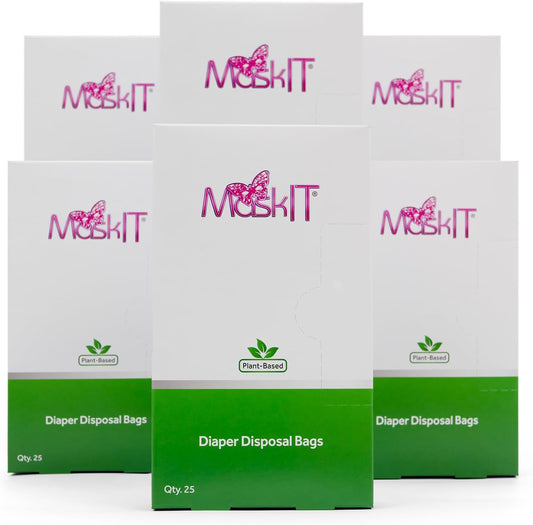 MaskIT Diaper Disposal Bags | Eliminate Odor With Our Patented Odor Blocking Diaper Disposal Bags | Fits All Baby Diapers and Most Adult Diaper Sizes | Plant-Based, Made in the USA, Woman Owned