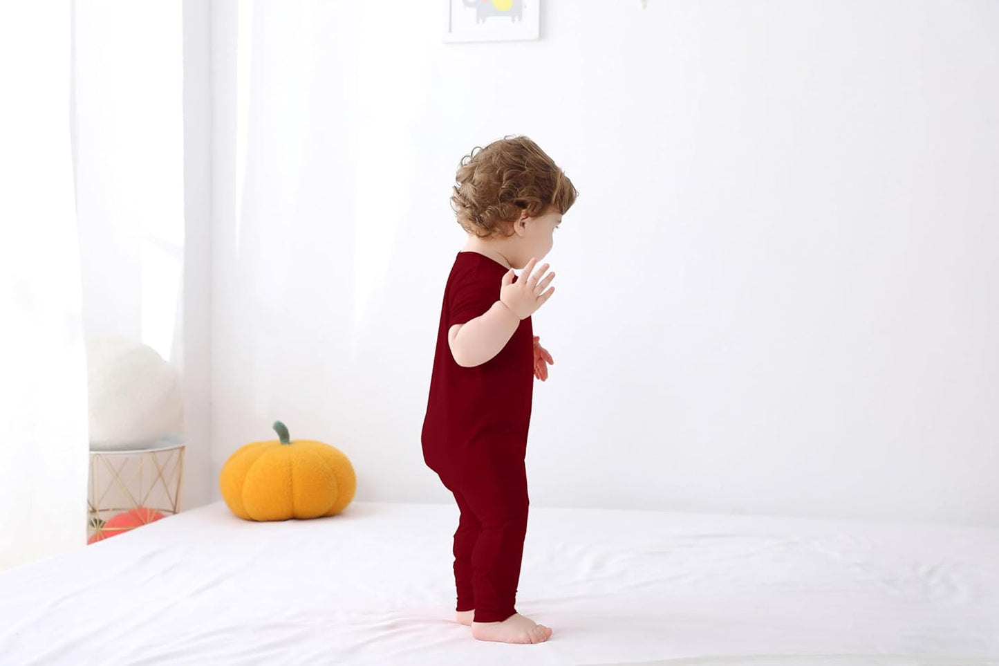 GUISBY Rayon Made from Bamboo Baby Pajamas, Summer Short Sleeve Footless Rompers, 2 Way Zipper Sleeper