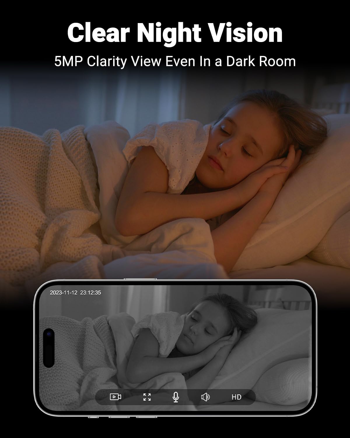 MUBVIEW Cameras for Home Security, Indoor Security Camera, 2.4/5GHz WiFi Wired Camera Ideal for Dog/Elder/Baby, Motion Tracking, Two-Way Audio, Pan Tilt, 7X24, 2K Night Vision PK320B-D