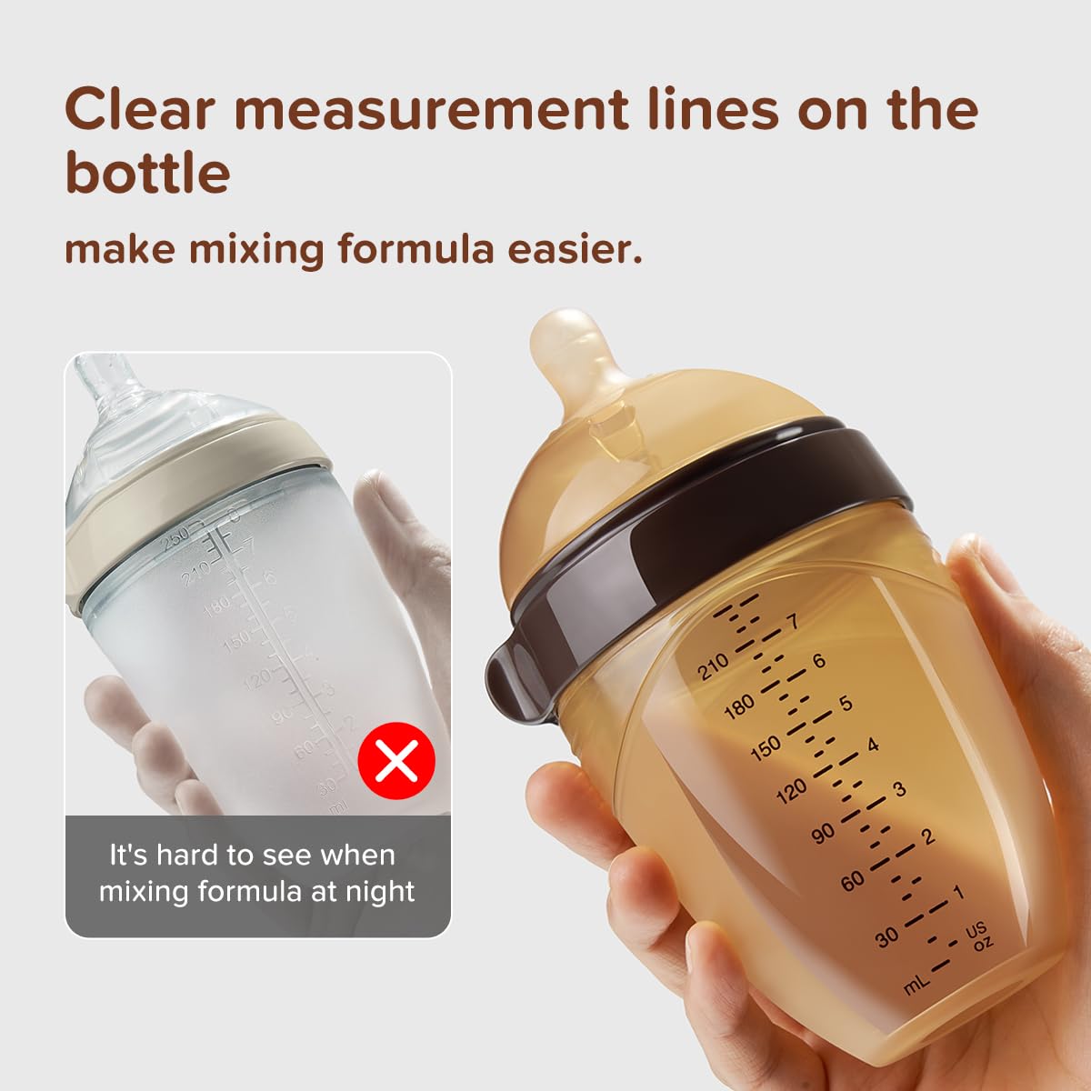 Silicone Natural Breast-Like Bottle with Nipple(10+ Months),8oz,1pack