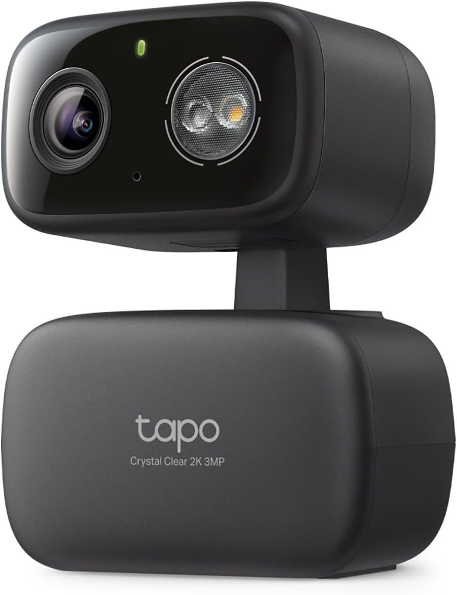 Tapo 2K 3MP Pan/Tilt Indoor/Outdoor Security Camera, Free Person/Baby Cry Detect & Motion Track, 360ยฐ Pan, Color Night Vision, SD/Cloud Storage, Works w/Alexa & Google Home, HybridCam 360, Black