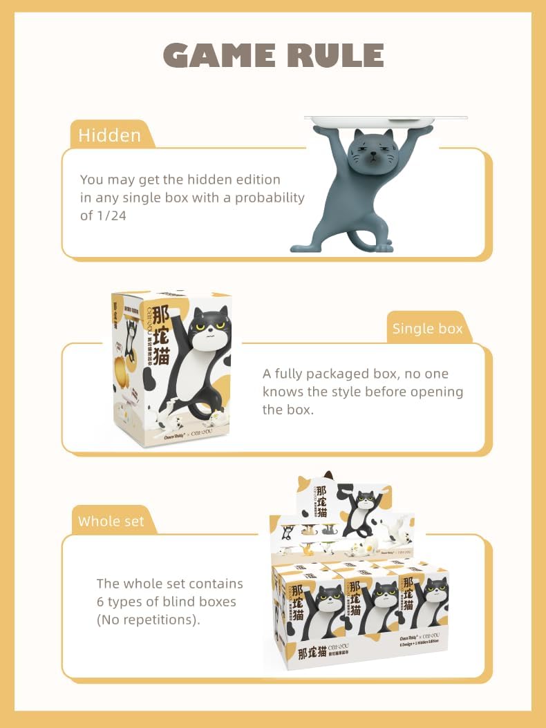Cat You That Cat Blind Box Cute Figures 6PCs Kawaii Random Design Collectible Toys Desk Accessories