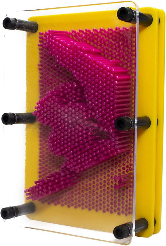 Plastic Pin Art Board Game 3D Large Size Sculpture for Children Adults 5 x 7 inches, Colorful Desk Toy Gift (Purple pin)