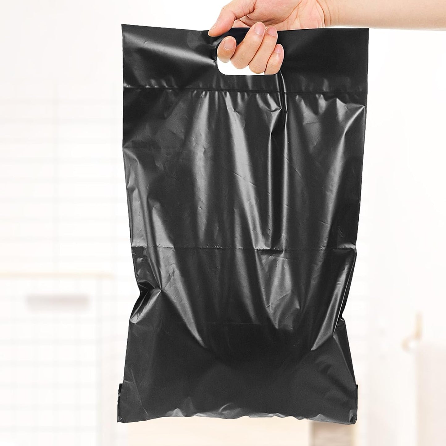 100 Pack Plastic Bags for Adult Diaper Disposal Handle Adult Diaper Disposal Self-Adhesive Strips to Seal in Odours Suitable for Elderly Nappy Care at Home and for Travel (White) (Black)