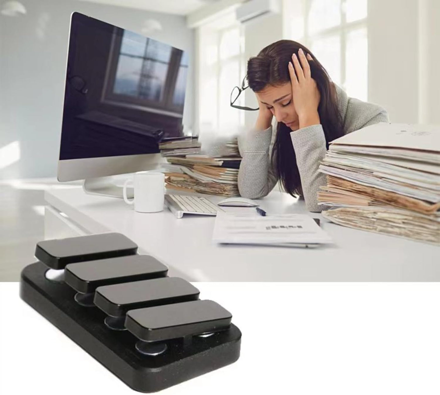 Premium Magnetic Metal Fidget Slider - EDC Haptic Clicker Stress Relief Toy for Adults, Anxiety & ADHD Relief, Pocket-Sized, Durable, Quiet Control, for Men & Women.(Black)