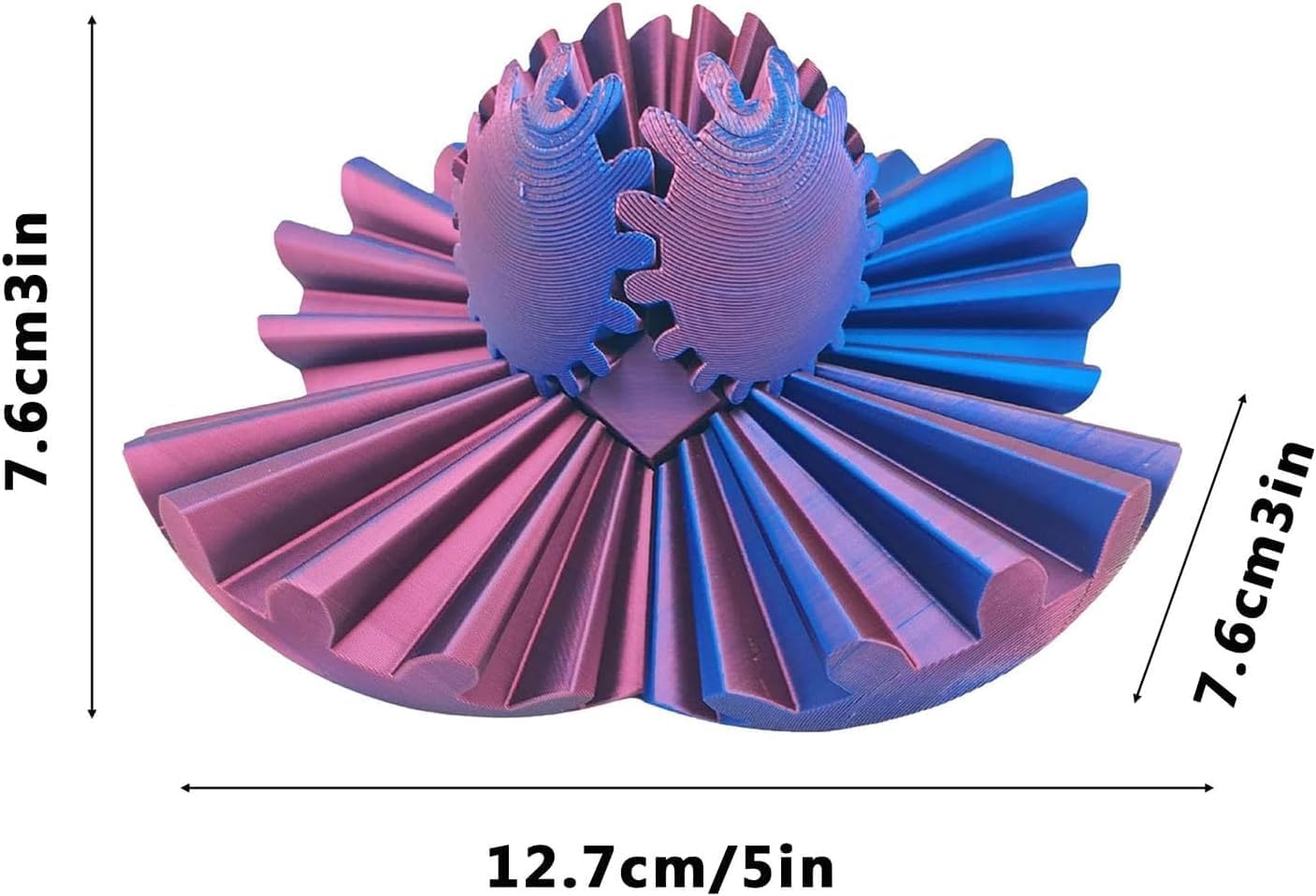 Gear Ball 3D Printed Gear Ball Fidget Toy, Gear Ball Fidget Toy, Perfect for Stress and Anxiety Relaxing fidget Toy, Desk Toy - Ideal for Sensory Needs and Autism (Laser Black Red)