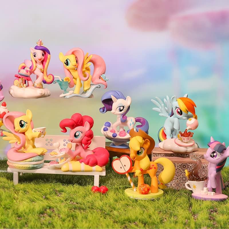 POP MART 12 Boxes Compatible with Hasbro My Little Pony Leisure Afternoon Series Character Popular Collectible Art Toy Hot Toys Cute Figure Creative Gift, for Christmas Birthday Party Holiday
