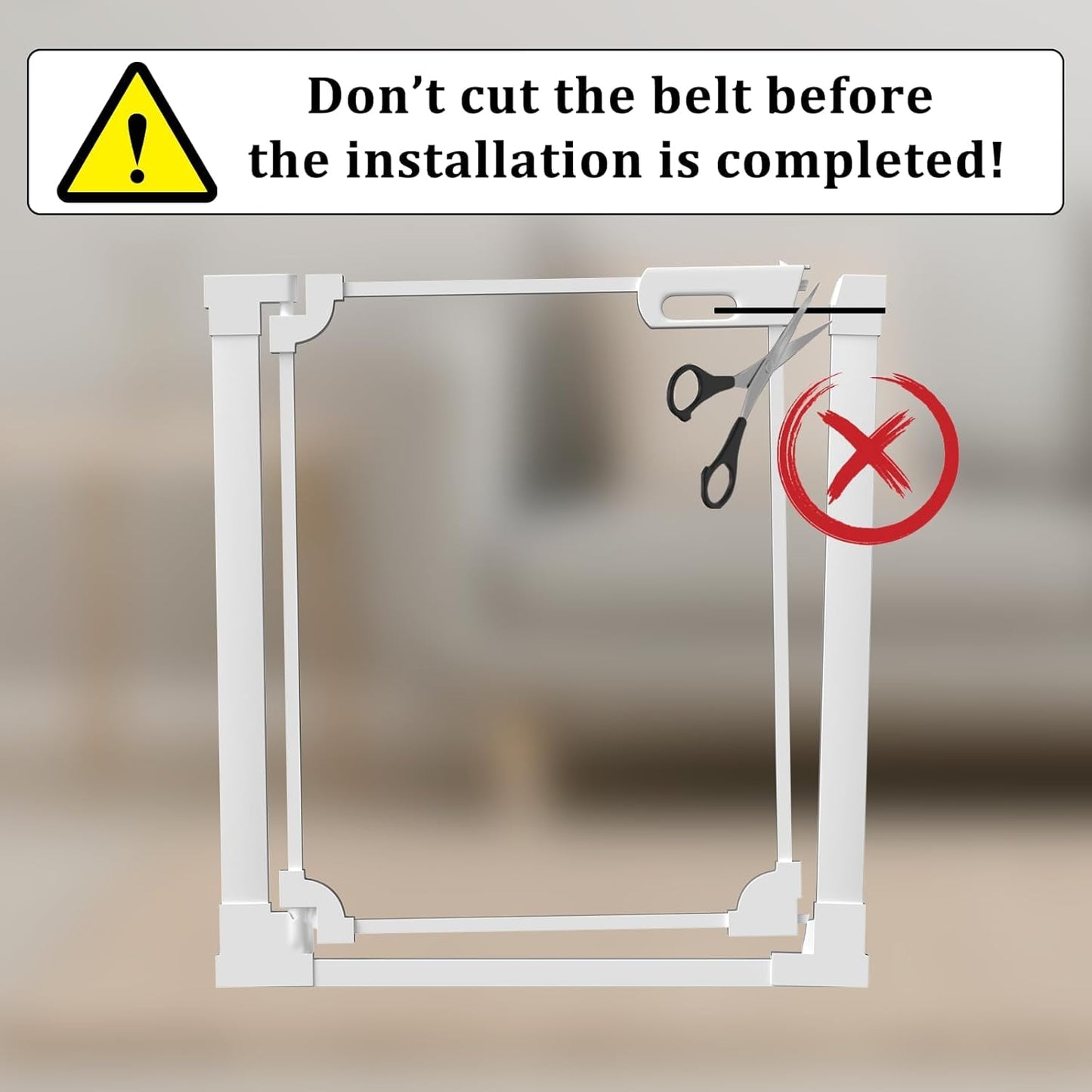 WAOWAO Clear Acrylic Baby Gate for Stairs Modern Design Acrylic Auto Close Pet Gate, 57.87-66.14" Wide Safety Baby Gate for Doorways,White Clear Dog Gates Indoor, Hallways,Kitchen