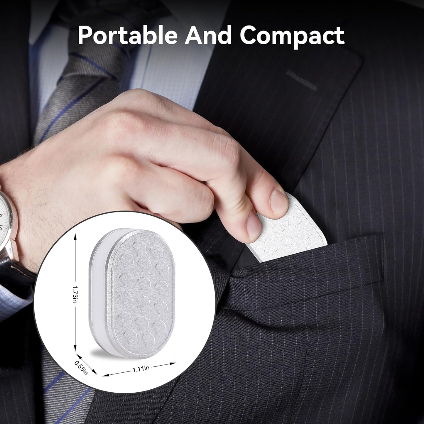 EDC Magnet Fidget Slider - Sliver Seashell Design Push Card Adults Magnetic Clicker Block with Anxiety Stress Relief, Sensory Haptic Office Desk Toy for ADHD, Gifts for Boyfriends and Father