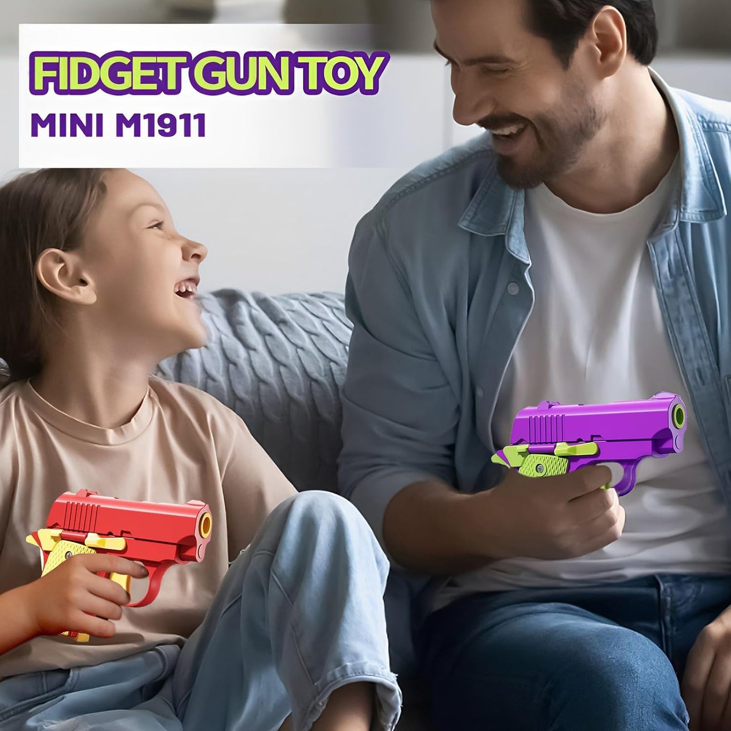Fidget Toys for Adults, 1911 3D Printed Small Pistol Toys, Stress Relief Pistol Toys Suitable for Relieving ADHD, Anxiety, Suitable Toys for Friends Adults and Kids Best Gift