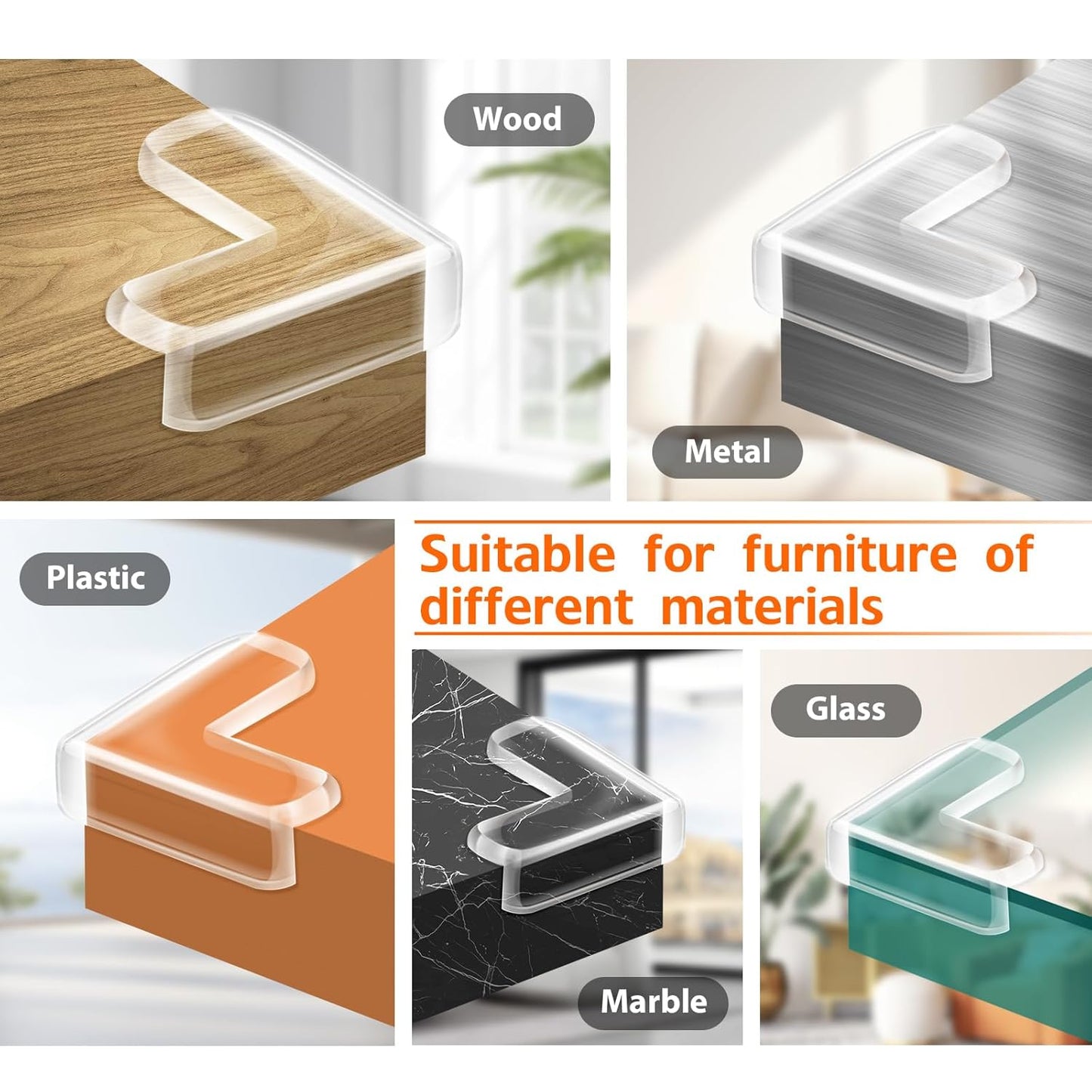 16 Pack Corner Guards Corner Protector for Baby, Clear Furniture Corner and Edge Guards Stop Child Head Injuries -Baby Proofing Table Corner Protectors