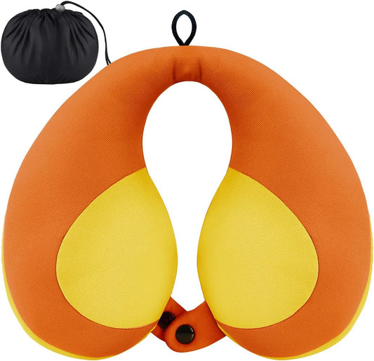 INFANZIA Kids Chin Supporting Travel Neck Pillow, Helps Support Head and Neck, Comfortably Designed for Head, Neck, and Chin Support - Gifts for Toddler/Child/Kids, Orange