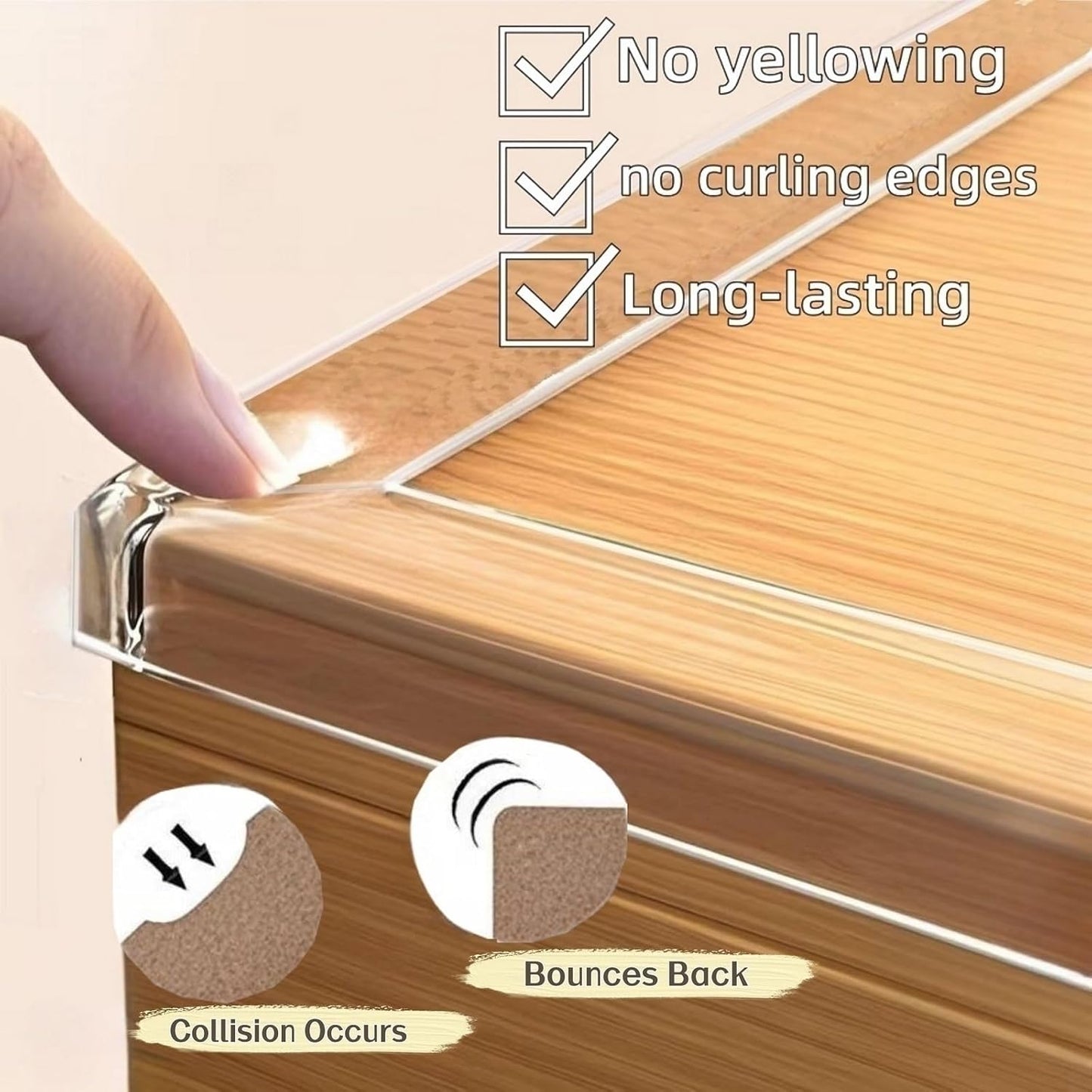 Clear Self Adhesive Edge,1.18in Width x118.2in Length,(3cmx3m) Self-Adhesive Table Edge Guard,Sharp Edge Wrap Cover Tape,Furniture Corner Protectors (thk: 2mm)