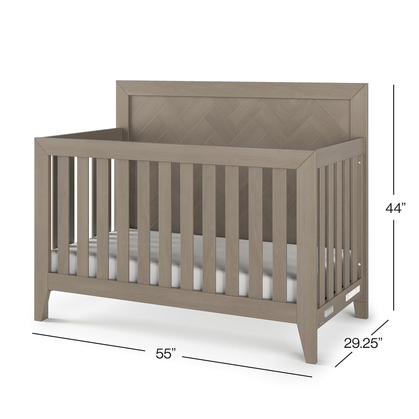 Child Craft Kieran 4-in-1 Convertible Crib, Baby Crib Converts to Day Bed, Toddler Bed and Full Size Bed, 3 Adjustable Mattress Positions, Non-Toxic, Baby Safe Finish (Crescent Gray)