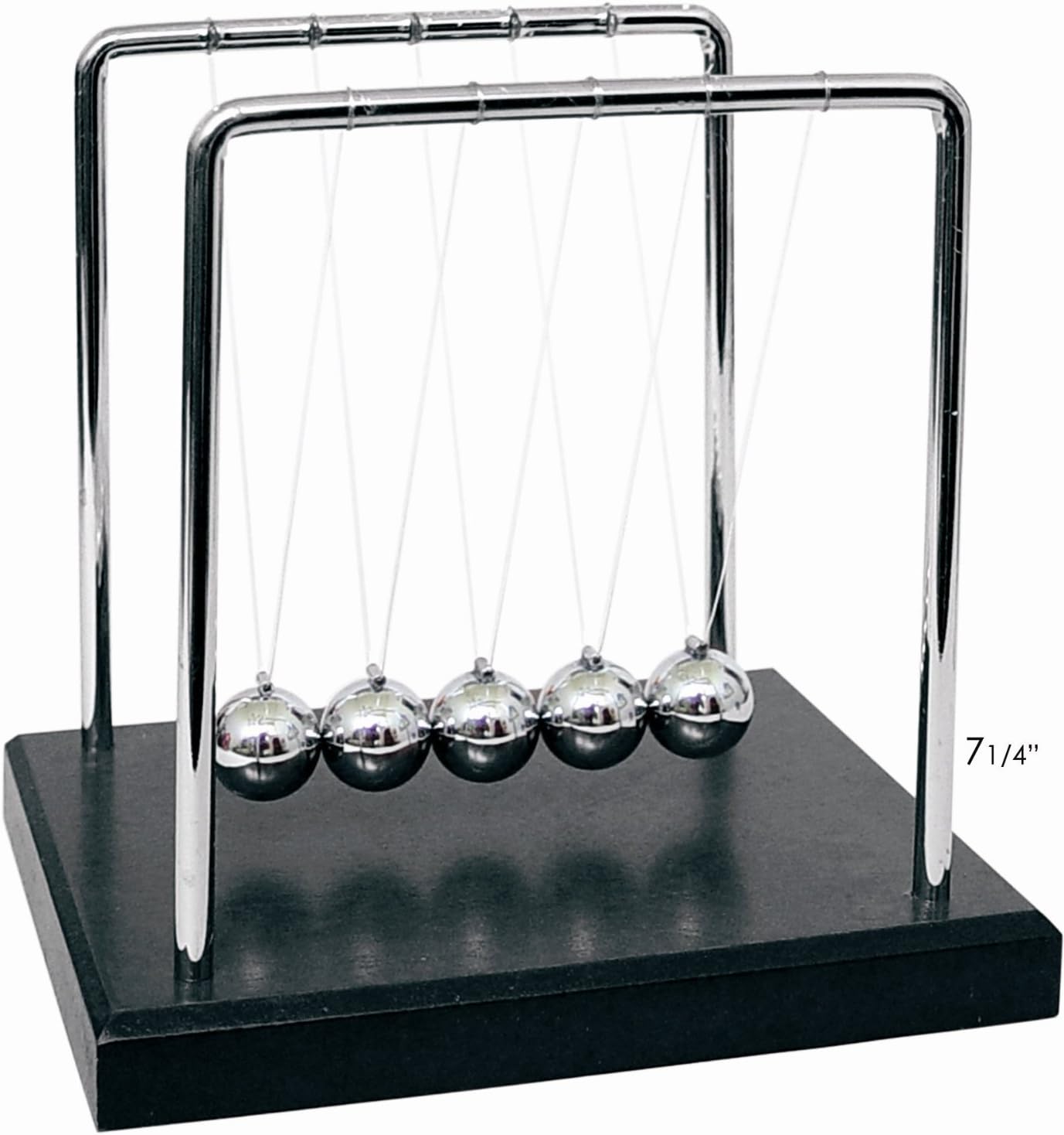 PowerTRC Newtons Cradle Balance Balls 7 1/4" | Science Physics Gadget | Desk Toys & Accessories