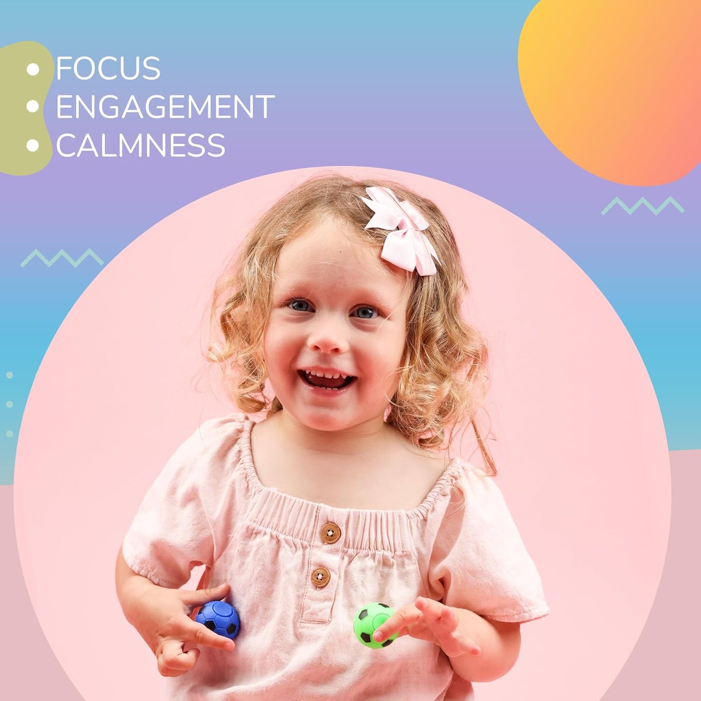 Spinner Balls 1.4''- Mini Fidget Spinner Soccer Balls - Soccer Party Favors Classroom Prizes - Sensory Toys for Kids 4-12 - Fidget Toy Gifts for Kids - Spinner Balls Bulk - 12pcs