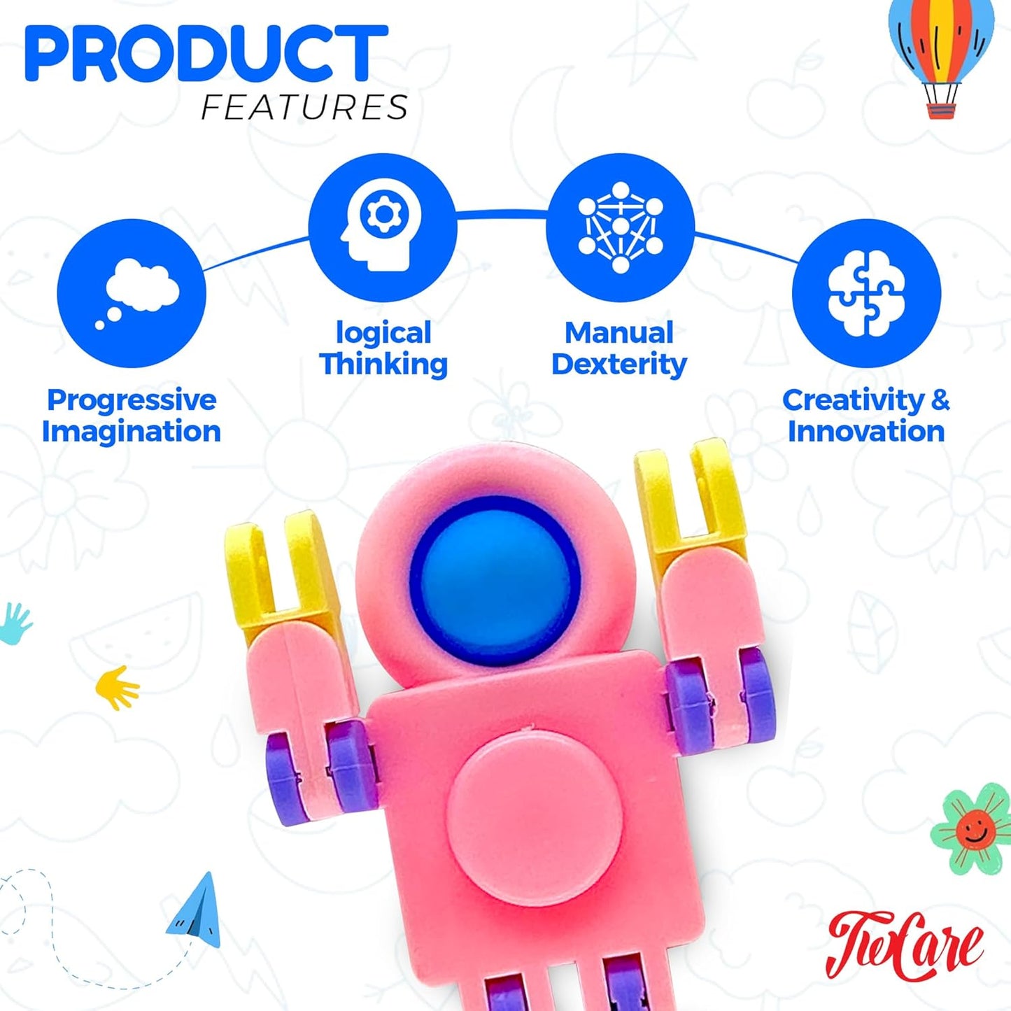 12 Pack Pop Fidget Spinners Party Favors Supplies Prizes for Kids Adults,Sensory Fidget Toys Deformable DIY Chain for Its Stress Relief Easter Basket fillers Goodie Bag Stuffers Birthday Gifts