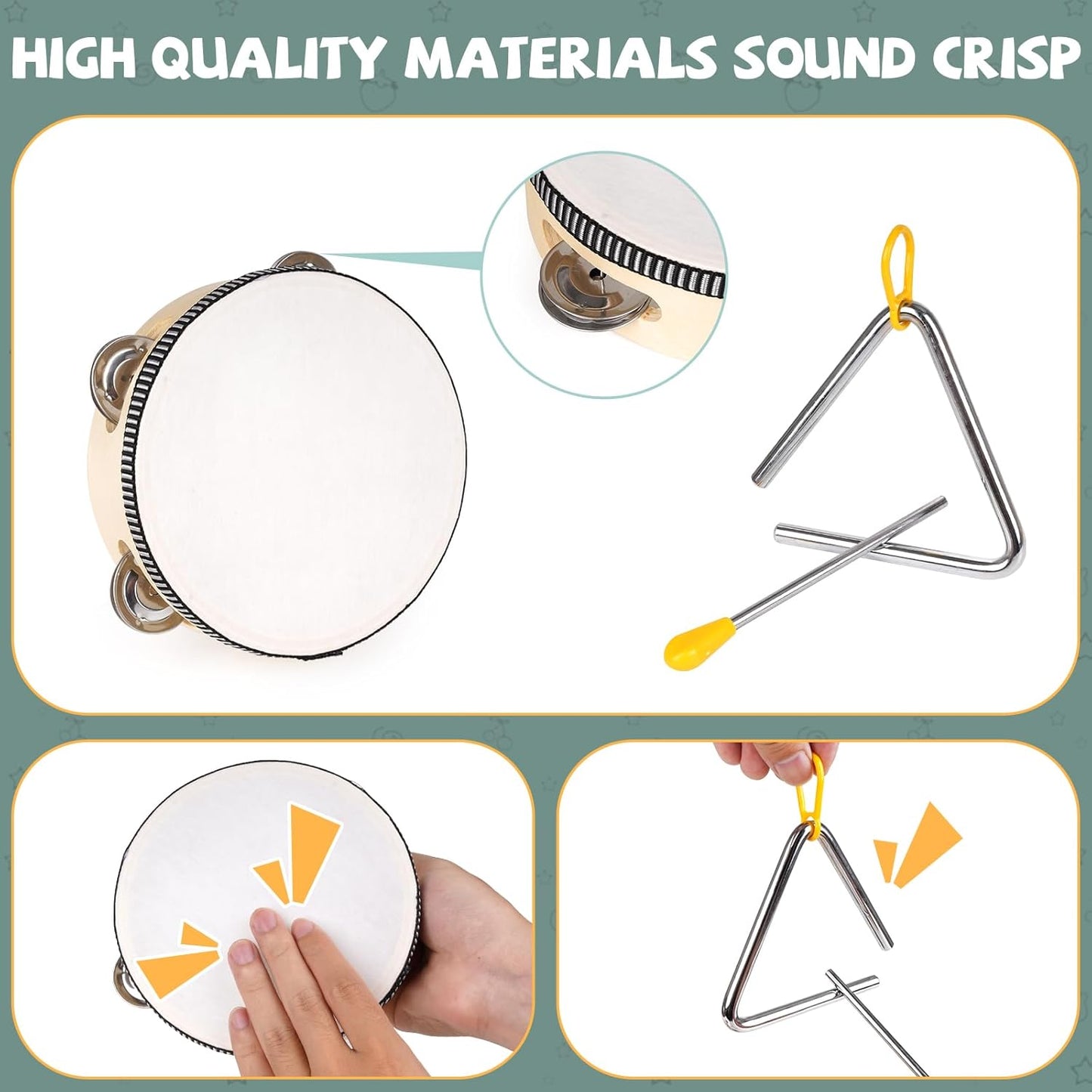 Toddler Musical Instruments Set Wooden Musical Toys for Kid Wood Percussion Instruments Set Natural Wood Musical Instruments for Kids Preschool Educational Early Learning Musical Set for Boys Girls