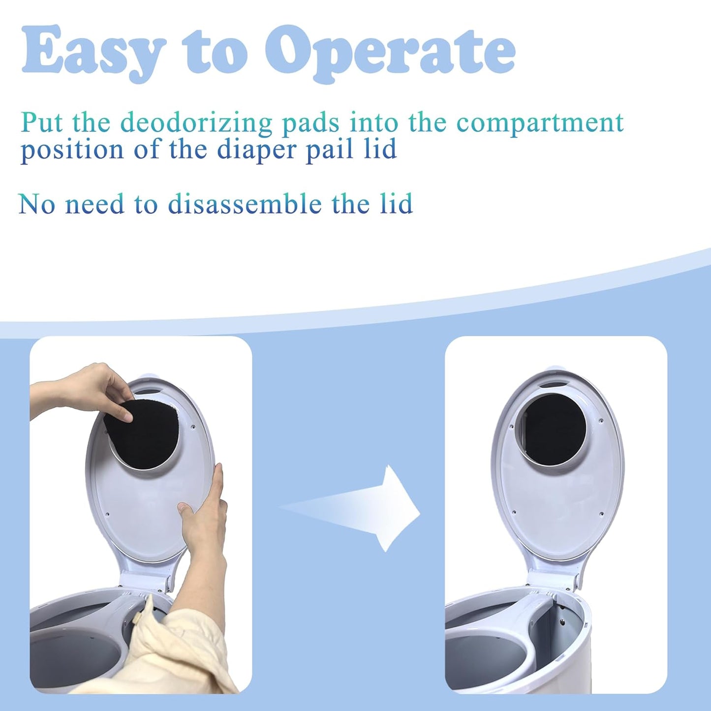 NewKe 10 Pack Baby Diaper Pail Deodorizer Refills Compatible with Ubbi Diaper Pail, Activated Charcoal Deodorizer Filters, Odor Eliminating, Precise fit, Keep Nursery Fresh