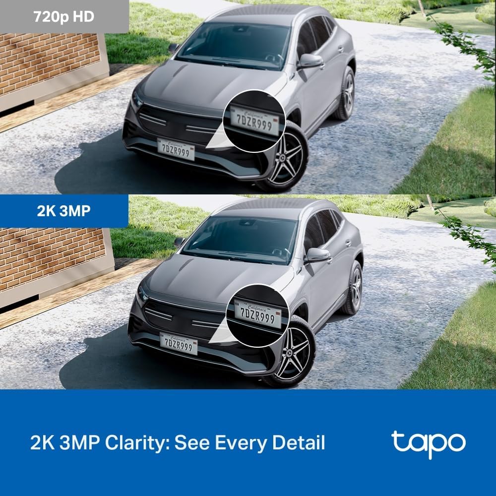 Tapo 2K 3MP Pan/Tilt Indoor/Outdoor Security Camera, Free Person/Baby Cry Detect & Motion Track, 360ยฐ Pan, Color Night Vision, SD/Cloud Storage, Works w/Alexa & Google Home, HybridCam 360, Black