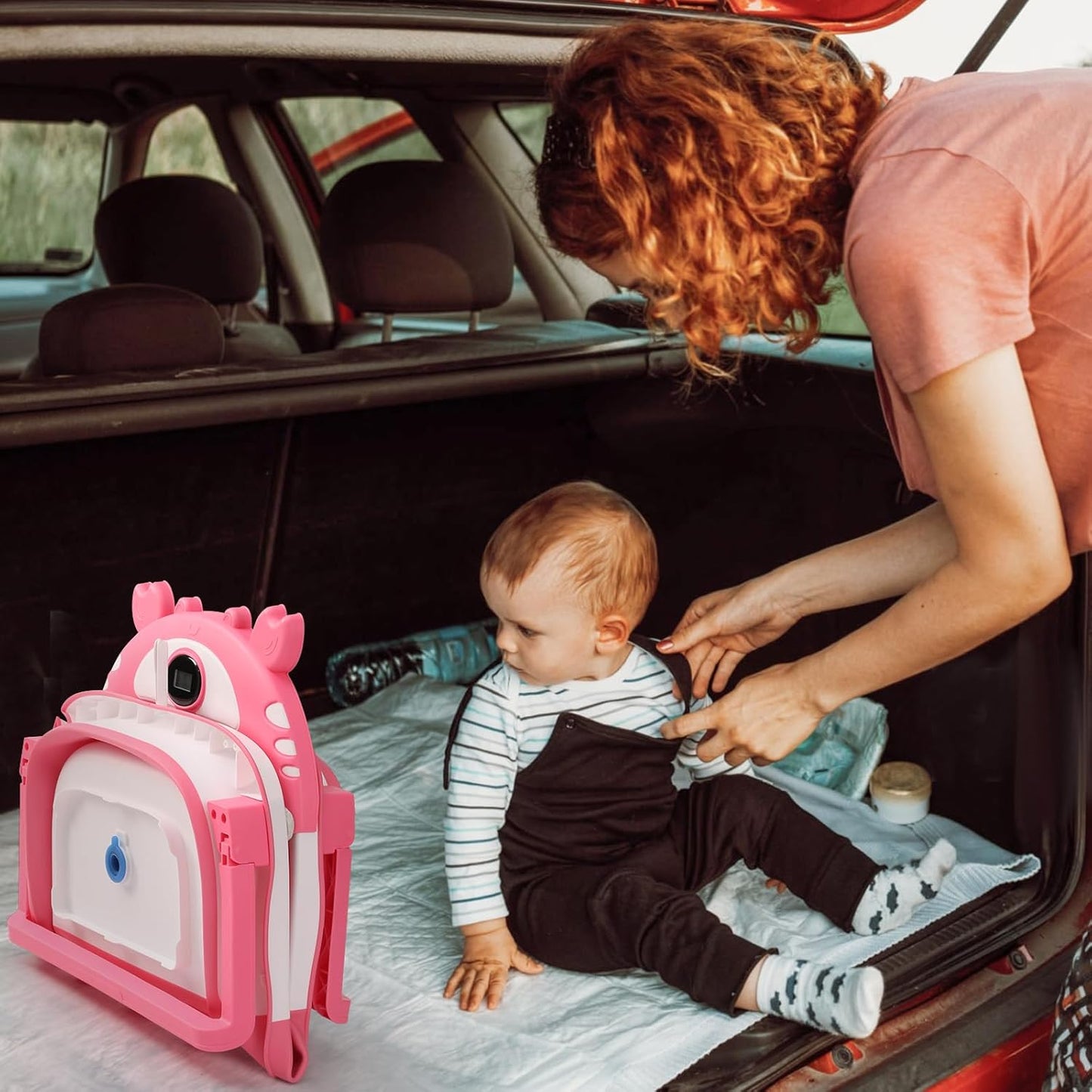 Baby Bathtub,Collapsible Baby Bath Tub with Thermometer & Soft Floating Cushion,Portable Travel Baby Bathtubs for Newborns to Toddlers 0-36 Months(Crab Gray)